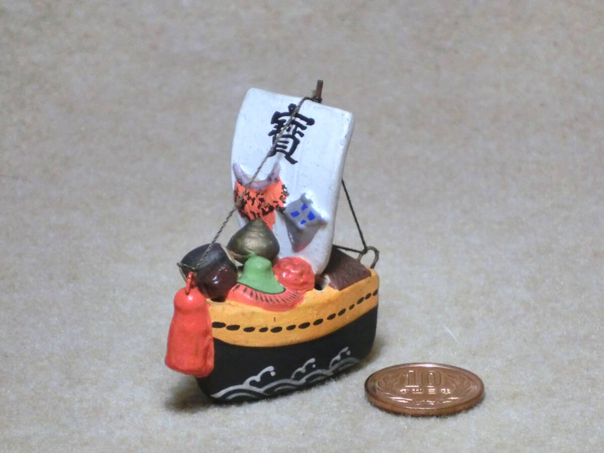  Showa предмет Treasure Ship керамика Mini украшение .. металлический стоимость доставки 220 иен ~