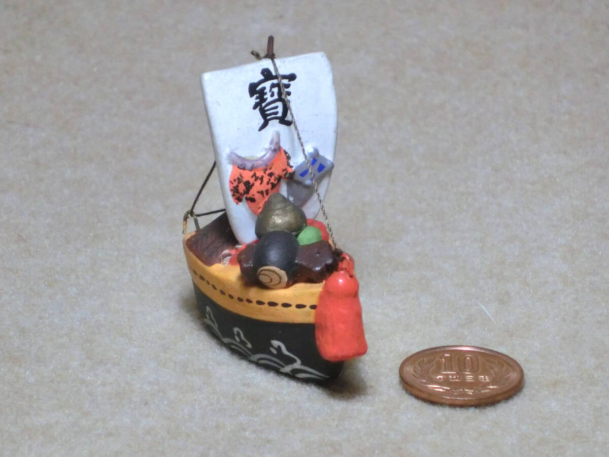  Showa предмет Treasure Ship керамика Mini украшение .. металлический стоимость доставки 220 иен ~