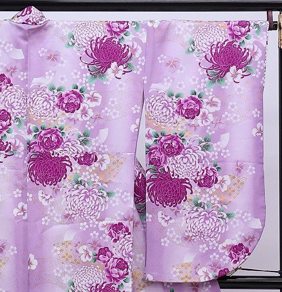 cherry*y0105lr*. industry. thought . making * two shaku sleeve small long-sleeved kimono * light purple series * graduation ceremony two shaku sleeve hakama easy dressing long-sleeved kimono street ..kimono[ secondhand goods / poly- ]