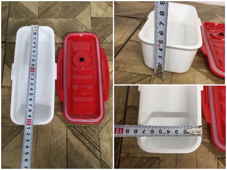 N kitchen miscellaneous goods 2] Disney Mickey minnie vacuum slim box vacuum wooden container for cooked rice ( angle ) together 3 point set airtight container preservation container unused goods present condition 