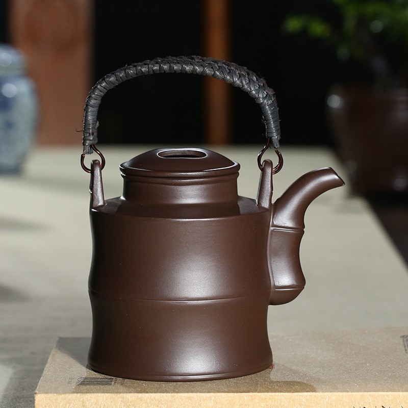 紫砂壺 中国茶器 極上品 本物 古美術品 煎茶器 朱泥急須 宜興産 茶壷 陶器 代物カンフーティー 手彫り 茶道 中国古玩 プレゼント lh734_画像2