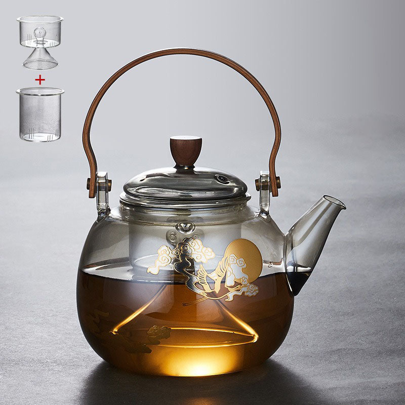 ポカロティー 耐ガラス ガラス急須 ティーポットフルーツティー リーフティー 湯沸 水注 ガラス 茶入 茶注 工芸品 和食器 透明 bl26