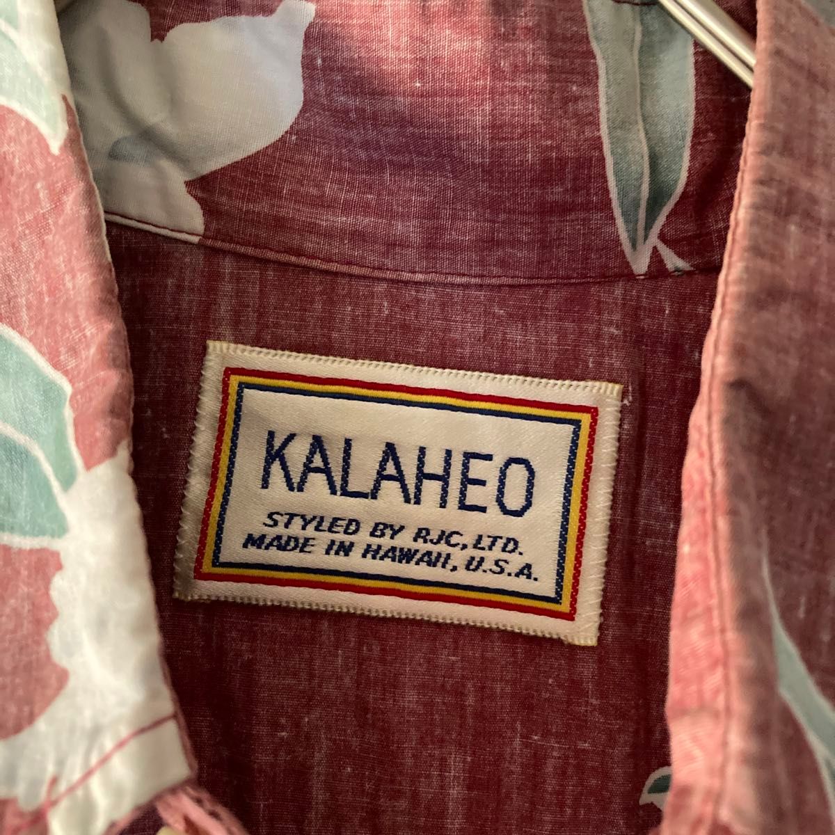 90年代☆ KALAHEO カラヘオ アロハシャツ 総柄 ボタニカル柄 L USA製 開襟