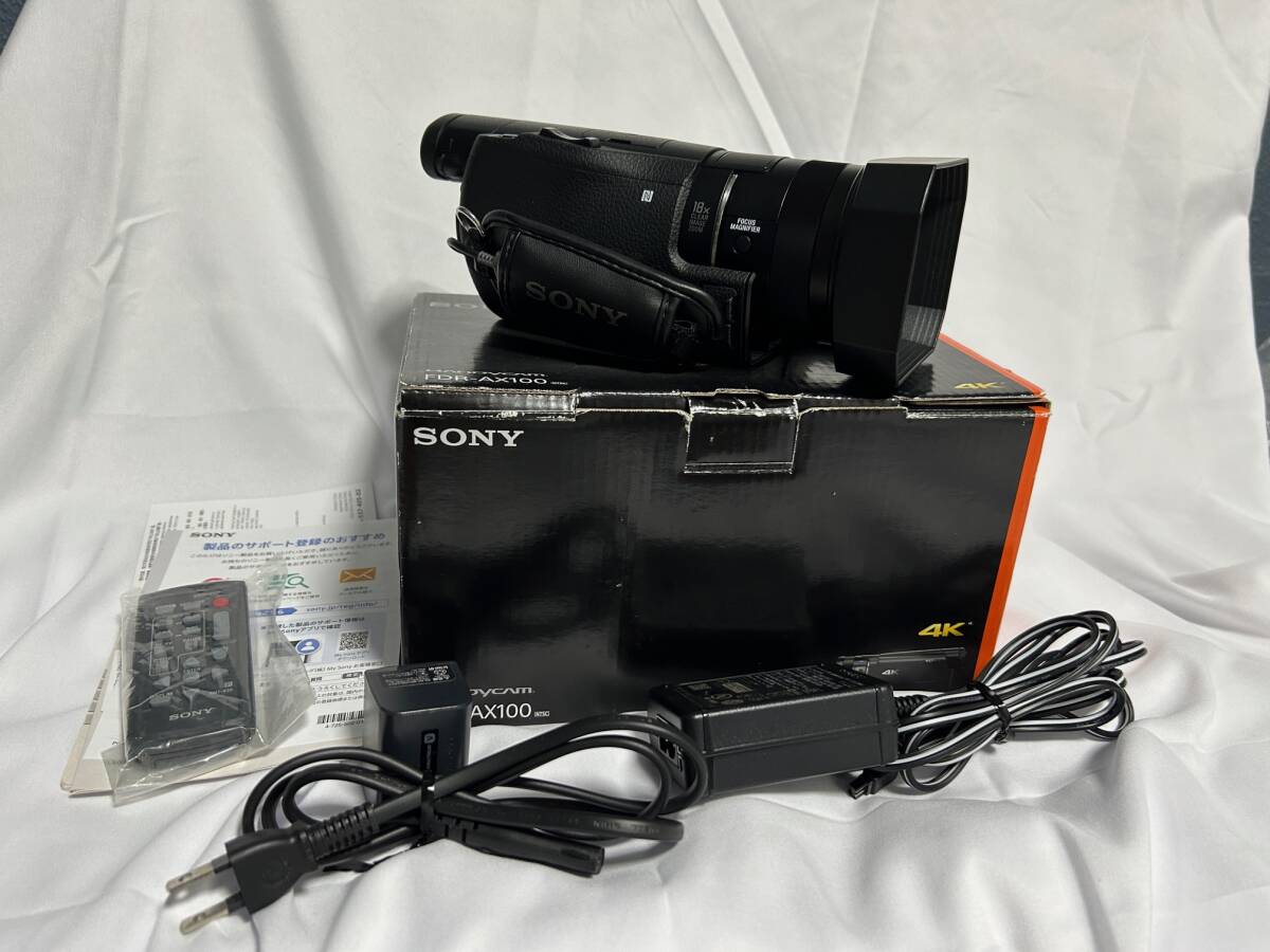 【極上品】Sony ハンディカム FDR-AX100 4K ビデオカメラ　ソニー　ZEISS 62mm