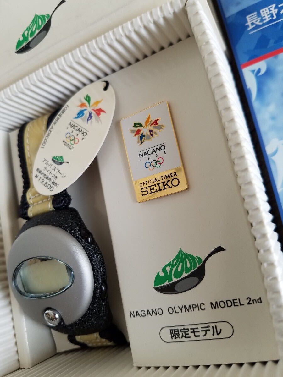  unused rare article rare 90s SEIKO ALBA SPOON Nagano Olympic limitation 2nd model W626 OLYMPIC 1998 Seiko Alba spoon wristwatch goods 