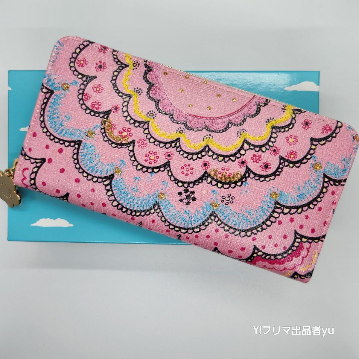 新品  ツモリチサトキャリー tsumorichisato ラウンド ファスナー 長財布  スカラップ ピンク 未使用