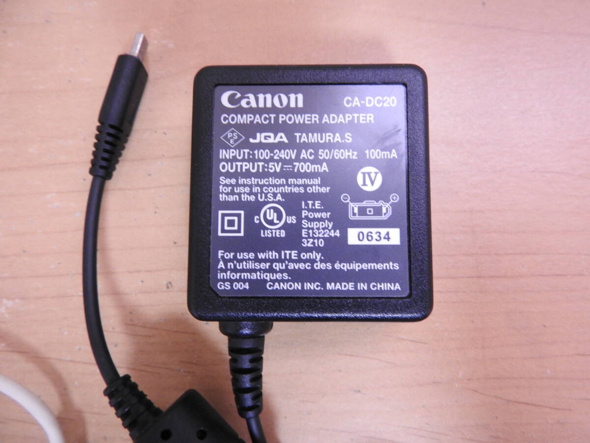 Canon カメラステーション CS-DC1 + 充電器 アダプタ CA-DC20 2点セット IXY DIGITAL L3用 純正 中古 動作品_画像2