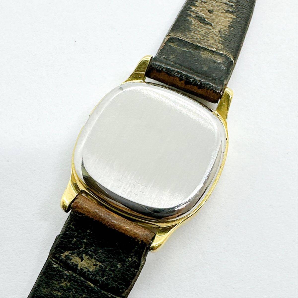 05179 オメガ OMEGA デビル DE VILLE レディース 腕時計 クォーツ 電池式 QZ 革ベルト プッシュリューズ_画像4