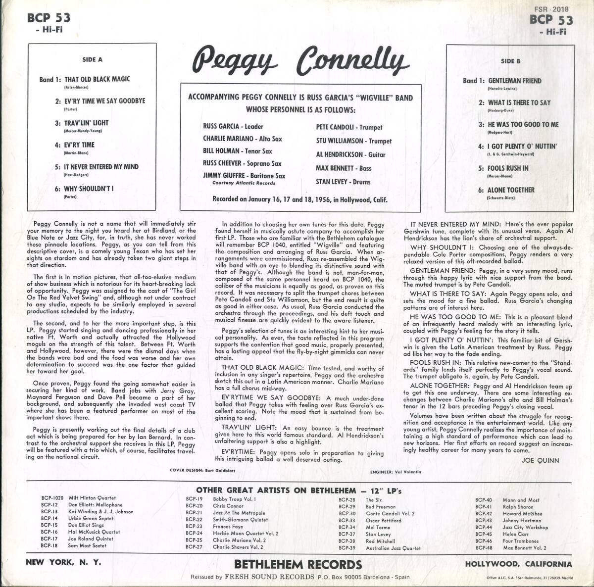 A00593769/LP/Peggy Connelly With Russ Garcia Wigville Band「Peggy Connelly With Russ Garcia Wigville Ban_画像2