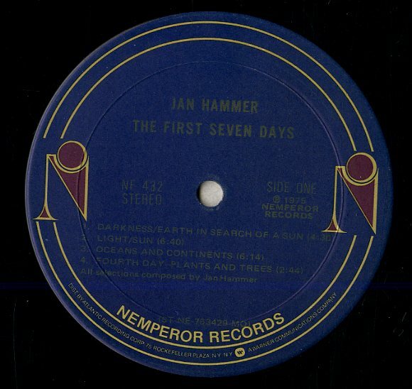 A00593852/LP/ヤン・ハマー (JAN HAMMER)「The First Seven Days (1975年・NE-432・エクスペリメンタル・アンビエント・プログレ)」の画像3