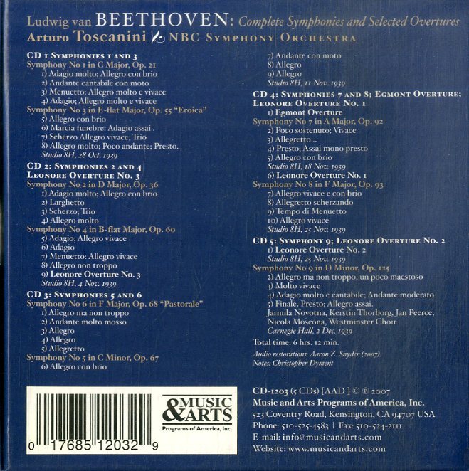 D00162271/▲▲CD5枚組ボックス/Arturo Toscanini/NBC Symphony Orchestra「The 1939 Beethoven Cycle」_画像2