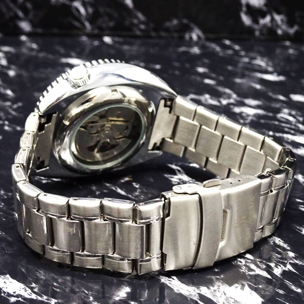 送料無料〓新品〓INCASEDAブランド〓３針カレンダー機械式オマージュウオッチ腕時計・ペプシベゼル・フルメタルモデル・アワビデザインの画像8