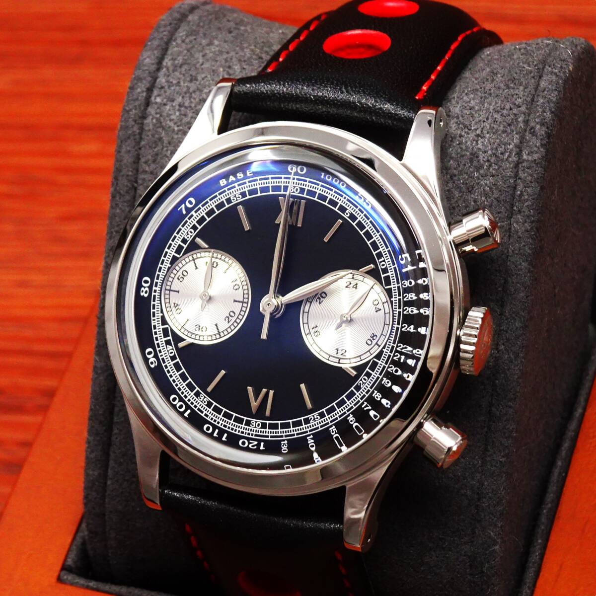 送料無料・新品・DIESDIVEブランド・メンズ・VK64クロノグラフクオーツ式腕時計・オマージュウオッチ・本革レザーストラップモデル_画像1