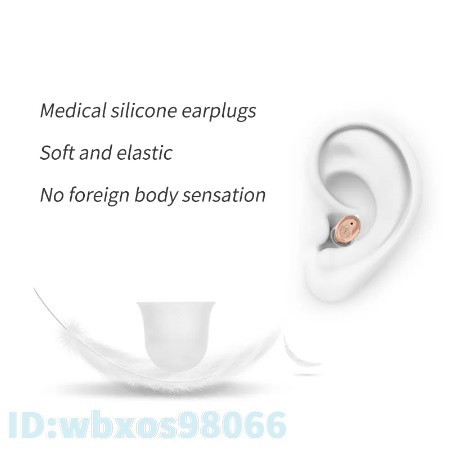 Di036: 補聴器 集音器 電池式 耳 調整可能 高齢者 小さい 人気 ミニ ほちょうき イヤホン 片耳 おすすめ 使いやすい ベージュ 青色 新品_画像4