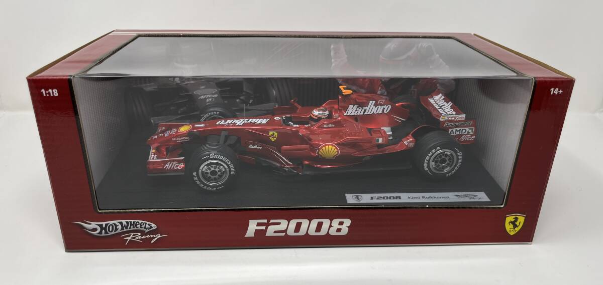 ホットウィール 1/18フェラーリF2008 キミライコネン マルボロ仕様 カスタム品の画像1