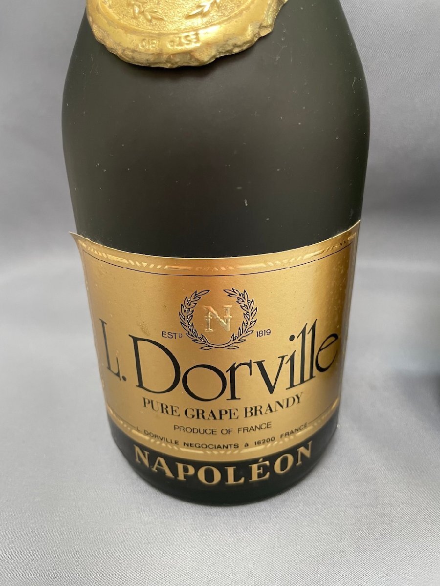 未開栓 古酒 2本セット ドゥービル ナポレオン 箱無し 700ml 40% L.Dorville NAPOLRON Pure Grape Brandyの画像4