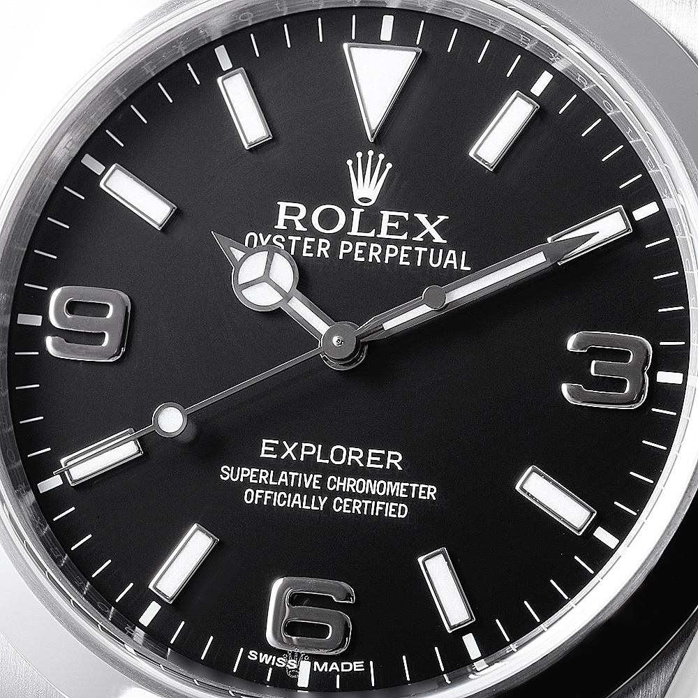 ロレックス エクスプローラーI 前期型 ブラックアウト 214270 ブラック ランダム番 中古 メンズ 腕時計　_画像6
