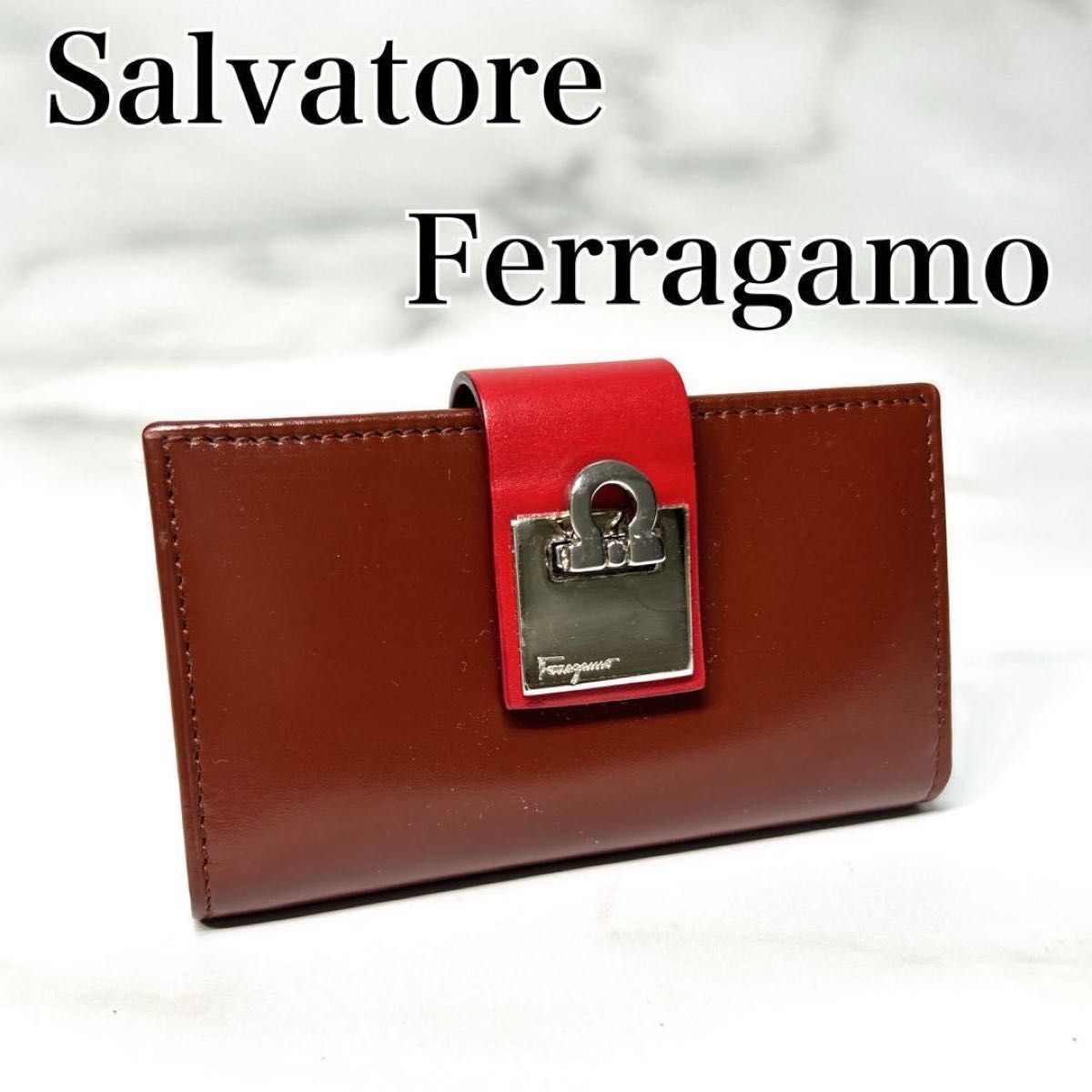 Salvatore Ferragamo キーケース　2つ折り　6連  ボルドー