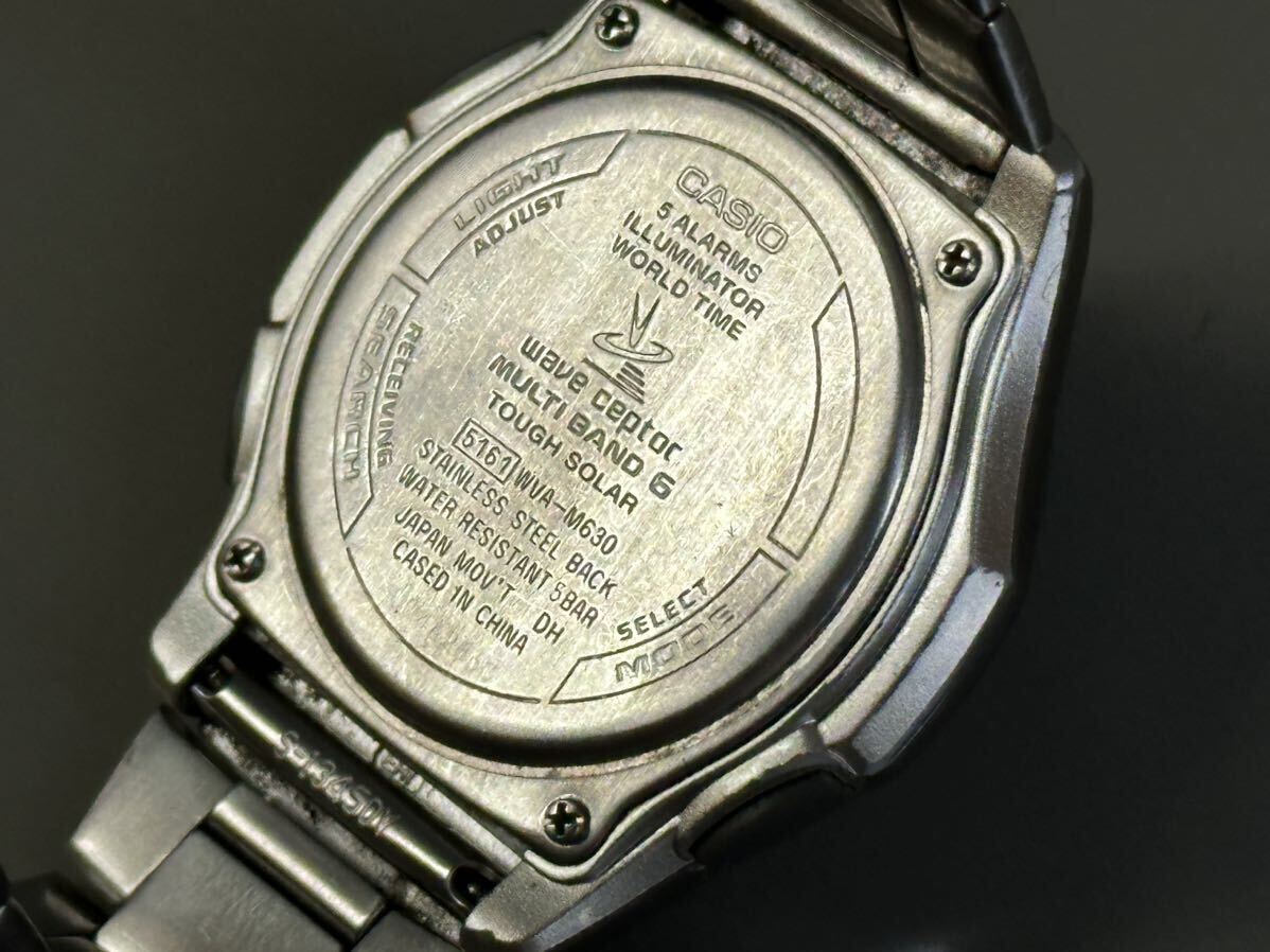 1円〜◆カシオ CASIO ウェーブセプター マルチバンド6 ソーラー電波時計 WVA-M630 アナデジ 白文字盤 メンズ腕時計 稼働品_画像8