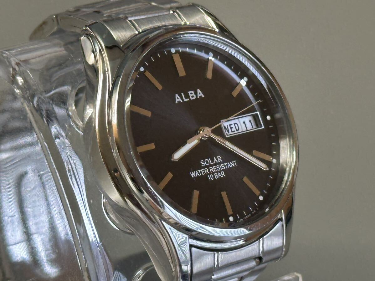 1円〜◆SEIKO セイコー ALBA アルバ SOLAR ソーラー V158-0AX0 黒文字盤 メンズ腕時計 稼働品 _画像2