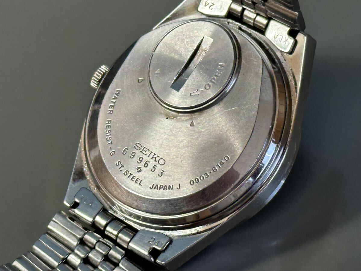 1円〜◆SEIKO セイコー TYPE ll タイプ2 カットガラス 0903-8140 ブラウン文字盤 クォーツ メンズ腕時計 の画像8