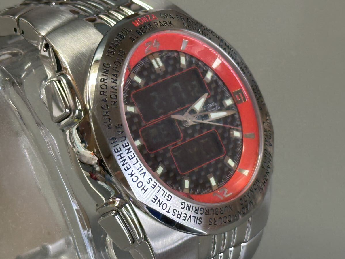 1円〜◆Marlboro マルボロ WARLD TIME クロノグラフ LIMITED MODEL 2005A アナデジ F1 サーキット 限定 クォーツ メンズ腕時計 稼働品の画像2
