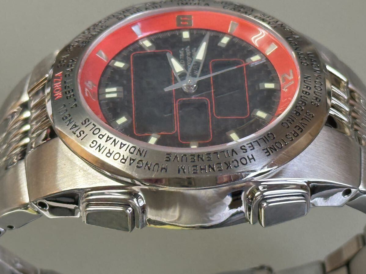 1円〜◆Marlboro マルボロ WARLD TIME クロノグラフ LIMITED MODEL 2005A アナデジ F1 サーキット 限定 クォーツ メンズ腕時計 稼働品の画像6