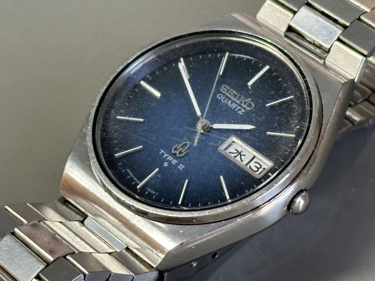 1円〜◆SEIKO セイコー TYPE ll タイプ2 クォーツ 8223-701D ブルー文字盤 メンズ腕時計 の画像9