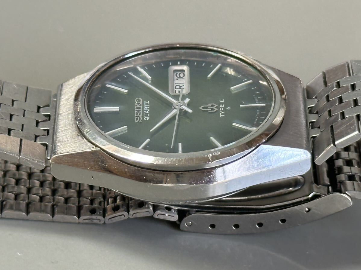 1円〜◆SEIKO セイコー TYPE ll タイプ2 クォーツ 7546-8070 グリーン文字盤 メンズ腕時計 の画像6