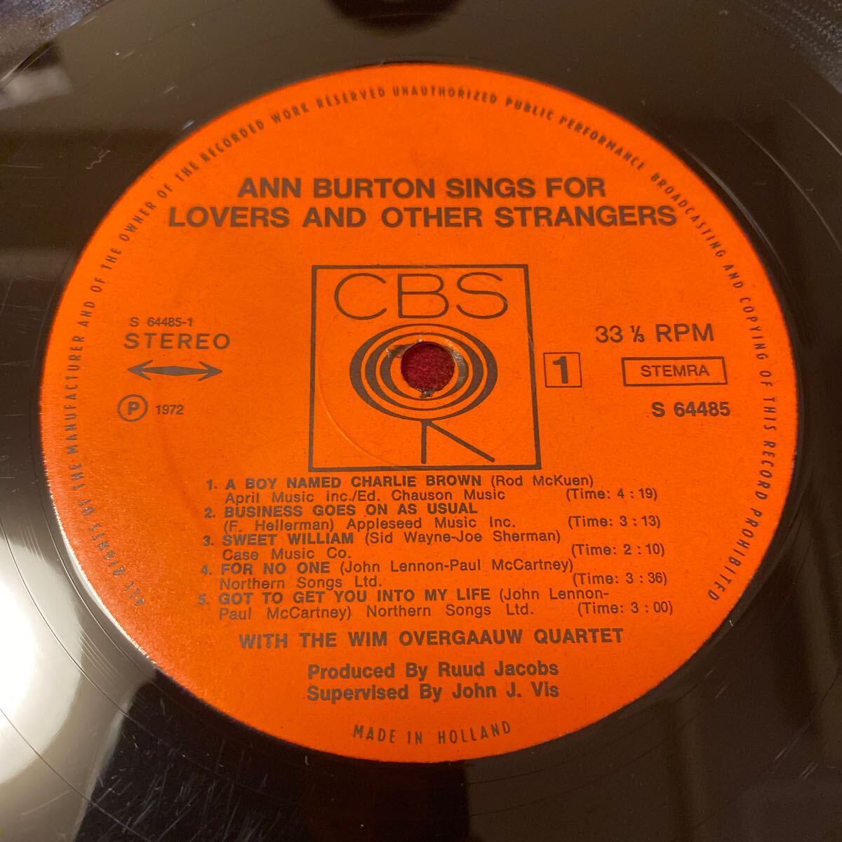 LP レコード オランダ盤 オリジナル Ann Burton アン・バートン SINGS FOR LOVERS AND OTHER STRANGERS CBS-S64485_画像4