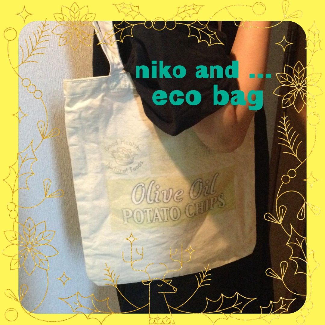 【niko and ...】 おでかけエコバッグ コットン100% サブバッグ ナチュラル トートバッグ
