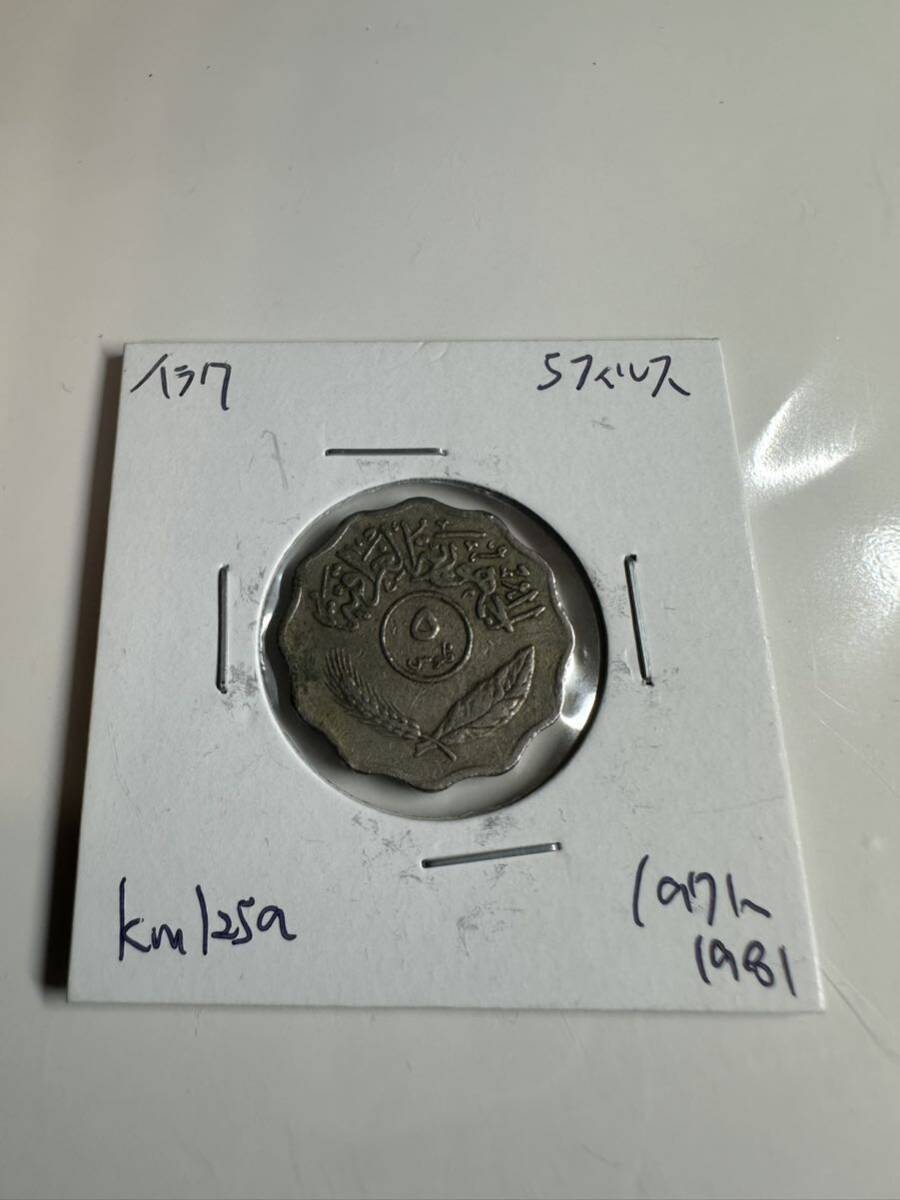 イラク 5フィルス 1971年 km125a (外国 貨幣 硬貨 古銭 コイン 雑銭 海外 外国銭 アンティーク)の画像1