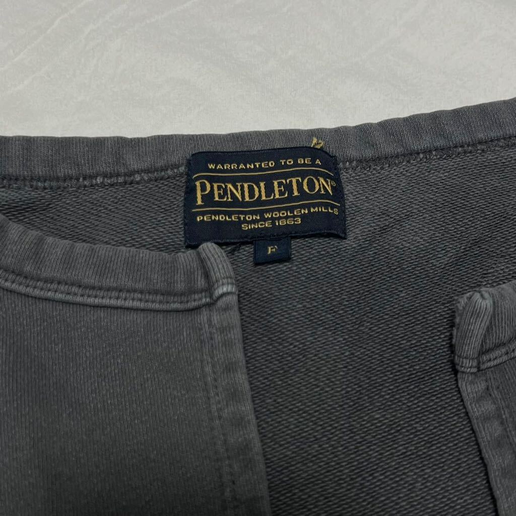 PENDLETON ペンドルトン カーディガン スウェット カジュアル 長袖 背面ロゴ デカロゴ グレーブラック ユニセックス 希少の画像6