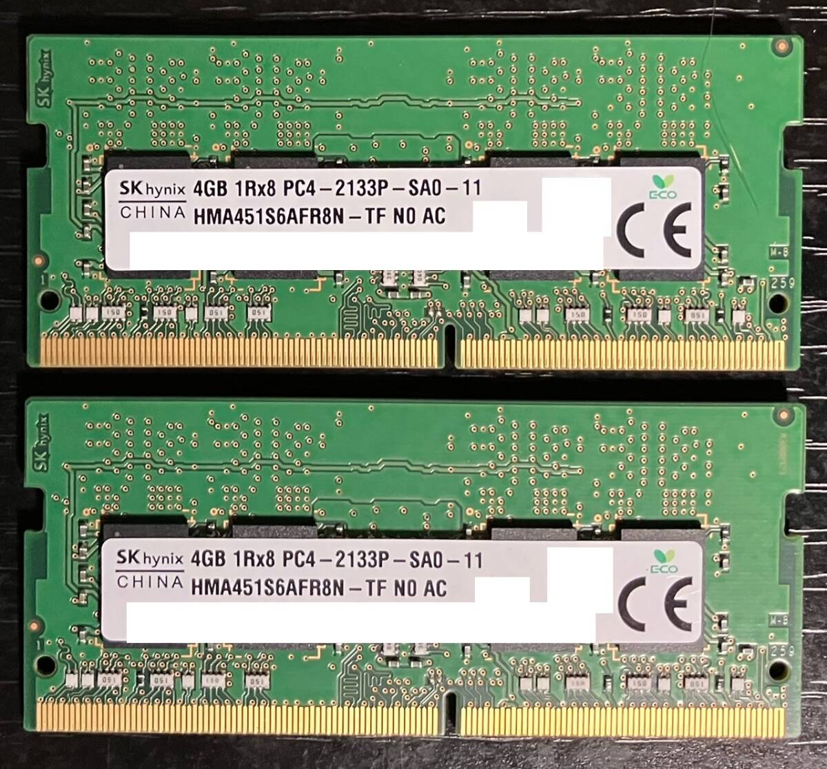 ◆送料無料◆【SK Hynix PC4-2133P】ノートPC用DDR4メモリ4GB 2枚 計：8GBの画像1