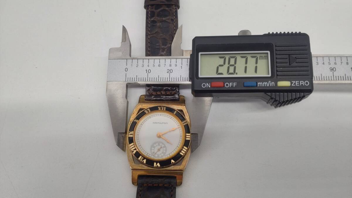#11492 HAMILTON ハミルトン クォーツ 腕時計 メンズ 不動品の画像9