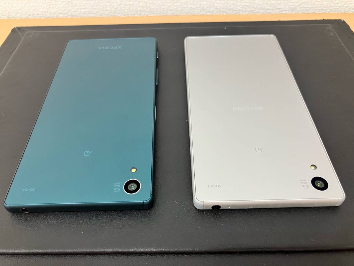 #9909 SONY ソニー XperiaZ5 エクスペリア SO-01H 2台まとめ docomo○ SIMロック解除済 初期化済み ホワイト グリーンの画像5