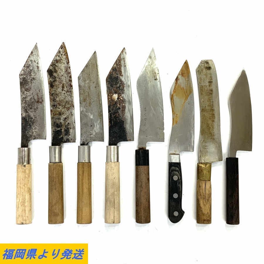 【8本/まとめ売】 和包丁等 博多包丁等 ※画像参照ください ＊ジャンク品【福岡】_画像1