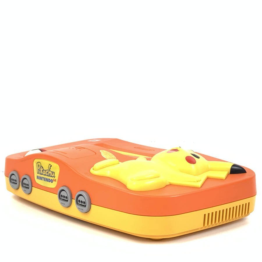 NINTENDO 任天堂 NUS-101(JPN) ピカチュウ ニンテンドウ64 オレンジ&イエロー ゲーム機本体 メモリー拡張パック付き＊簡易検査品_画像5