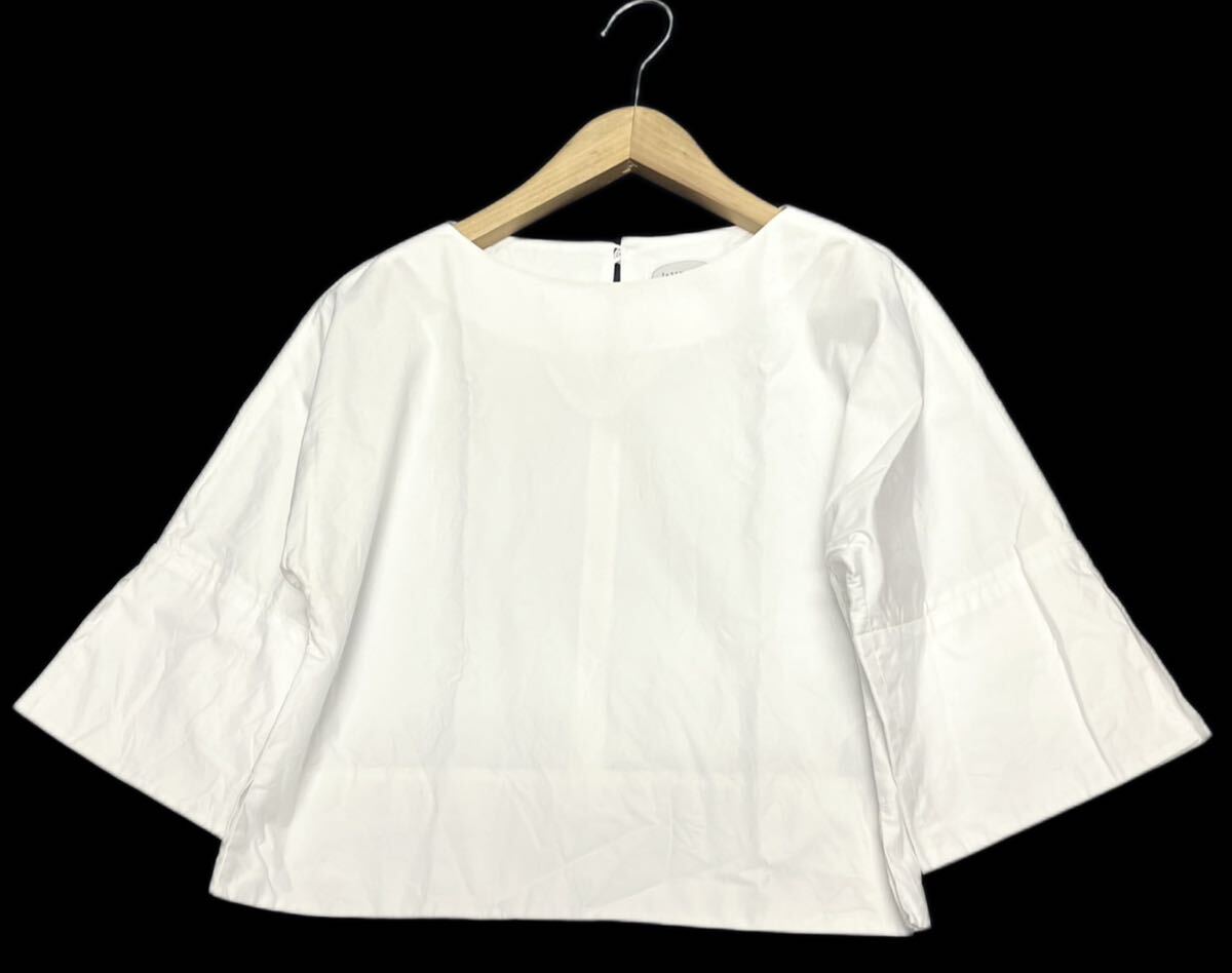 J&M Davidson* J and M Davidson * сделано в Японии 8447-20059(10) широкий рукав боковой разрез тянуть over блуза tops / белой серии 