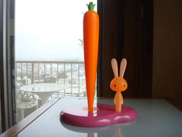 ◆ ALESSI アレッシィ Bunny＆Carrot キッチンペーパータオルホルダー 高さ29.5cm キッチン雑貨 ハットスタンド 美品 世田谷発送 手渡し可_画像10