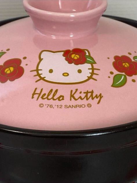 HK37 サンリオ　ハローキティ 土鍋　ヴィンテージ　2012 陶器　bowl 調理器_画像2