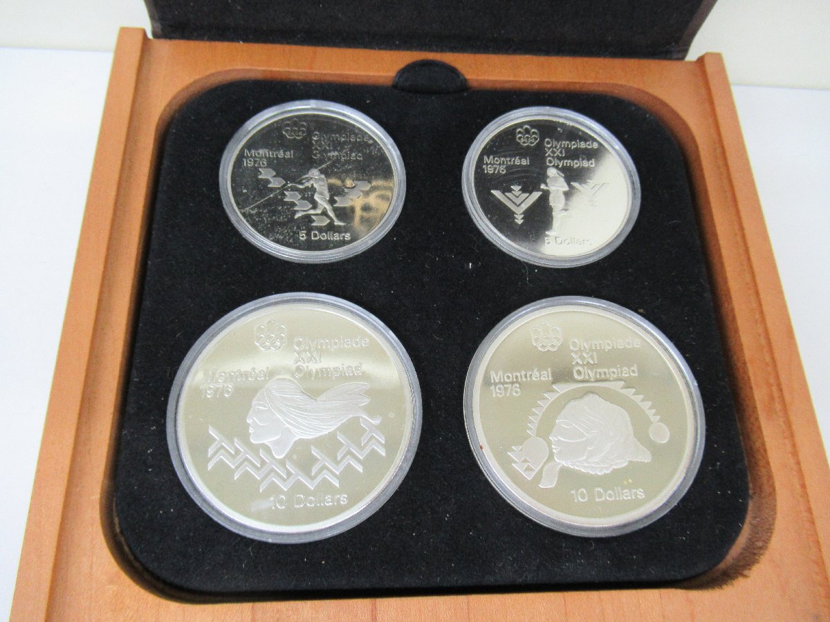 第21回オリンピック モントリオール大会 記念銀貨 ４枚セット 1976年　中古 G5-21◎_画像2