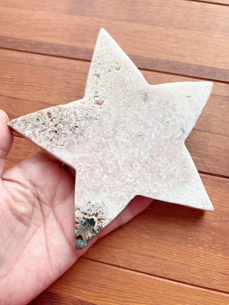 天然石、ピンクアメジスト、星 スター 置物
