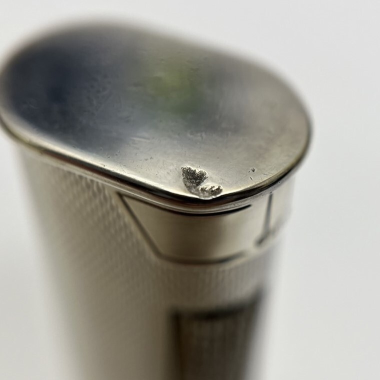 3103#dunhill Dunhill ролик газовая зажигалка серебряный тонкий Junk вспышка не проверка с футляром курение . товары для курения 