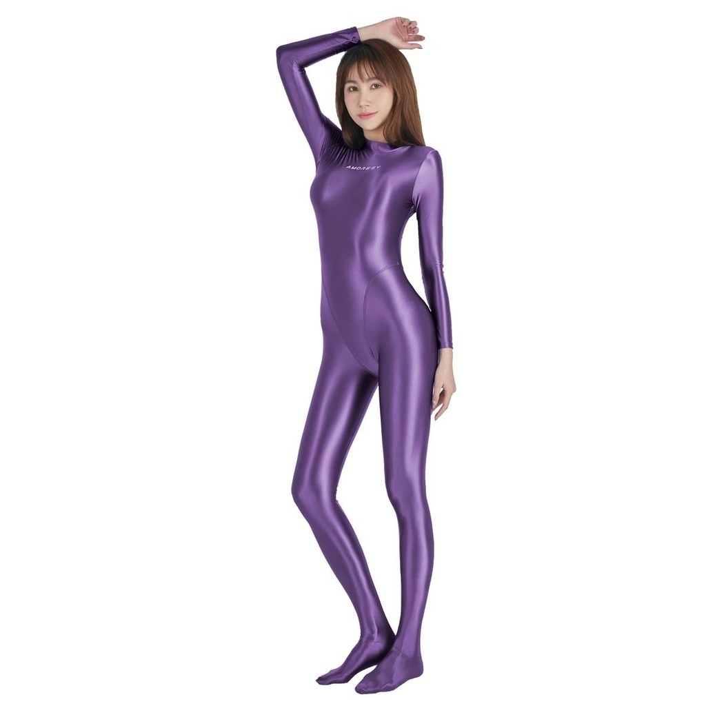 * стоимость доставки 390 иен AMORESY Leotard long arm длинный length race queen купальный костюм состязание Dance художественная гимнастика маскарадный костюм костюм 017(PURPLE)XL