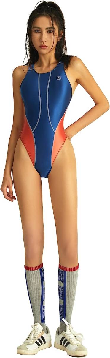 * стоимость доставки 390 иен AMORESY Leotard race queen .. купальный костюм состязание Dance художественная гимнастика маскарадный костюм костюм 050(BLUE)XXL