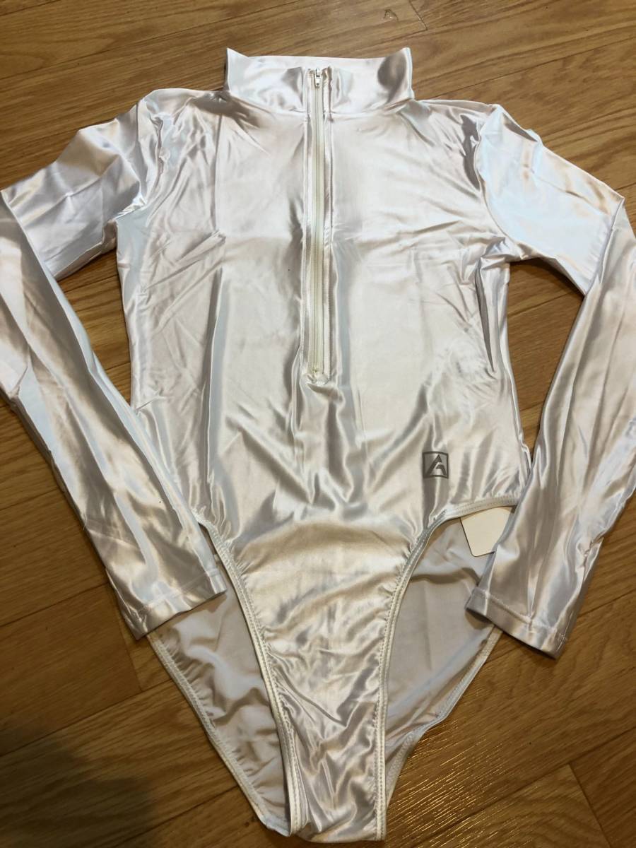 * стоимость доставки 390 иен AMORESY Lachesis long arm Leotard костюмированная игра race queen купальный костюм Dance художественная гимнастика маскарадный костюм костюм 011(WHITE)L