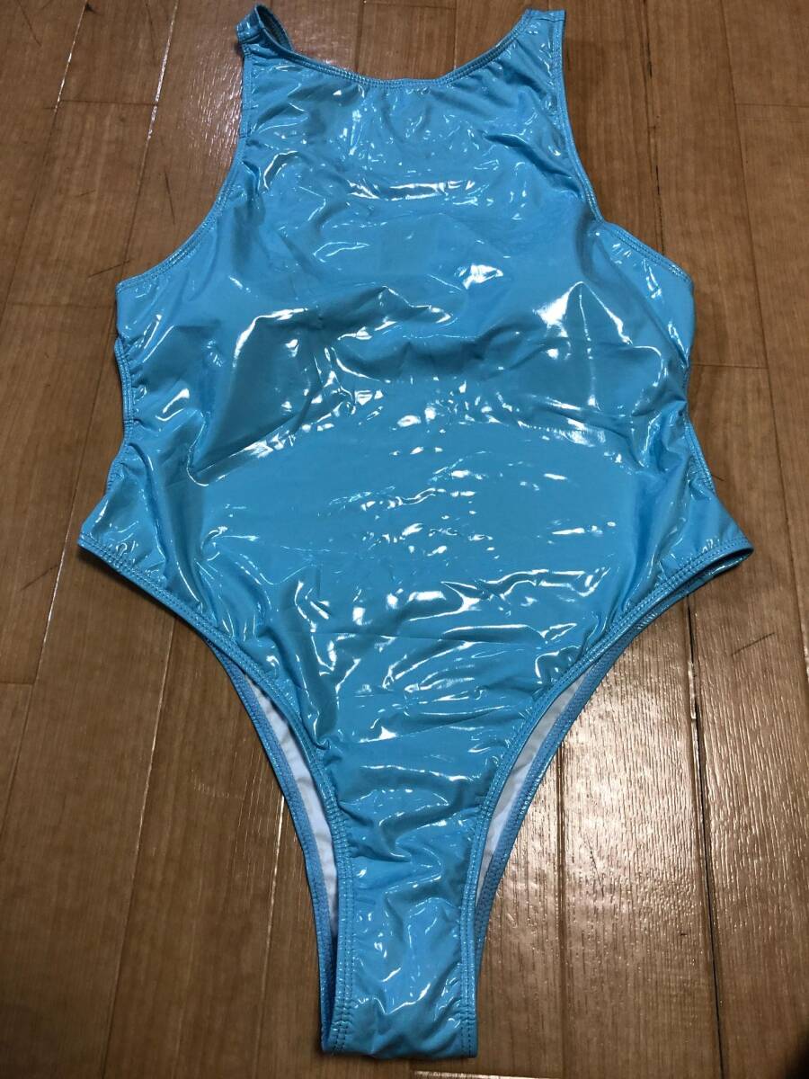  including in a package un- possible * postage 390 jpy super lustre super stretch .. swimsuit costume fancy dress extension extension swimsuit Leotard ( light blue )XXXL