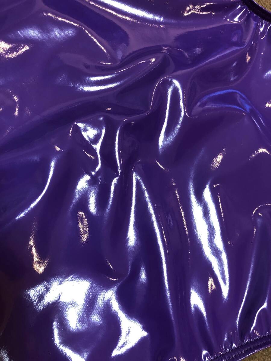  including in a package un- possible * postage 390 jpy super lustre super stretch costume extension extension high leg Leotard ( purple )XL
