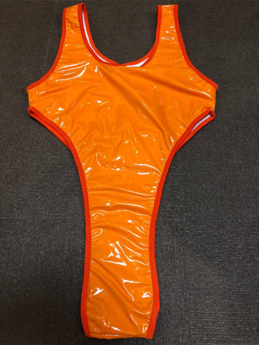  включение в покупку не возможно * стоимость доставки 390 иен супер глянец супер стрейч .. купальный костюм костюм маскарадный костюм рост рост высокий ноги Leotard ( темный orange )XL